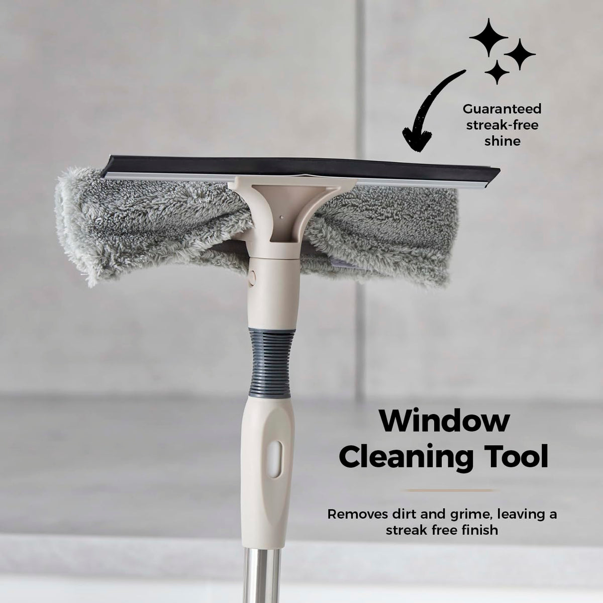 Tower Cavaletto 8 Piece Cleaning & Storage Set - Includes Mop, Broom, Duster, Window Tool | Latte 7