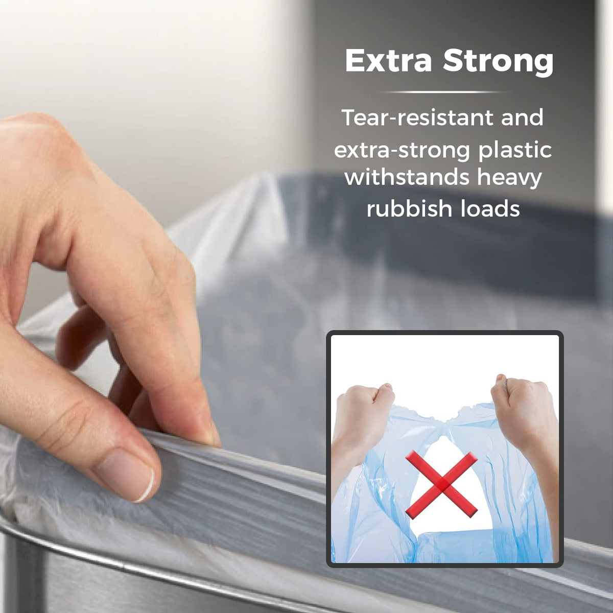 Tower Heavy Duty Drawstring Bin Liners - Lemon Scented | 40 Count | 58L Capacity 5
