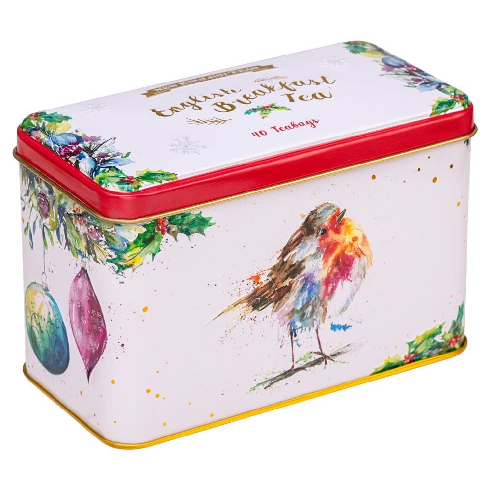 New English Teas Christmas Robin Tea Tin - 40 English Breakfast Teabags 4