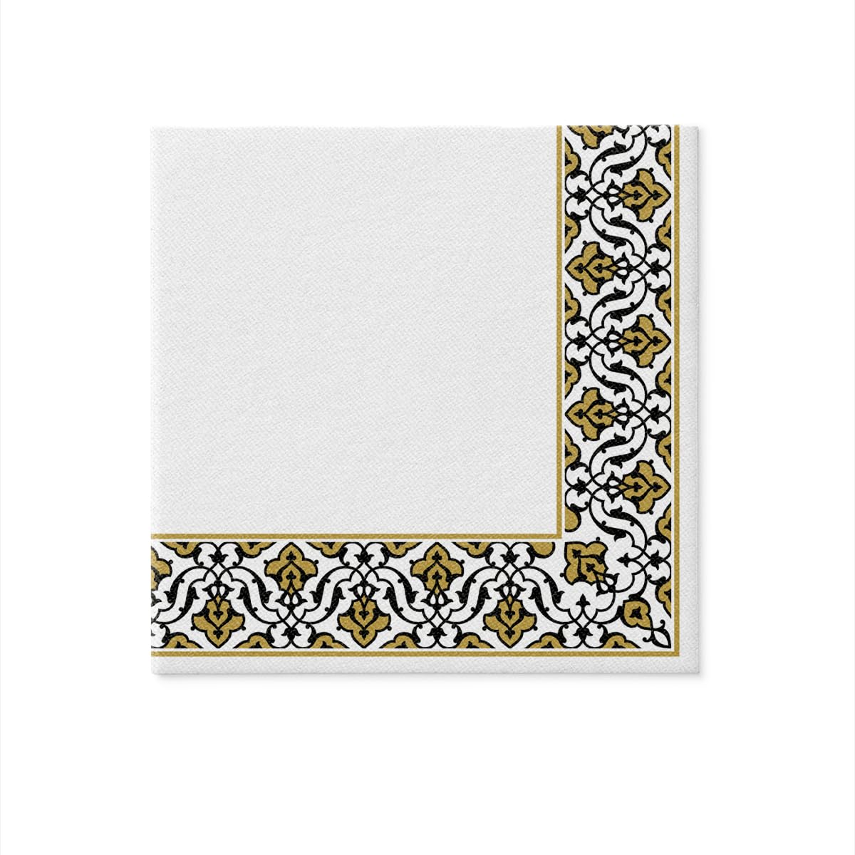 PAW Decor Collection Airlaid Napkins - Floral Frame Gold-Black | 40 x 40 cm | 50 Pack 3