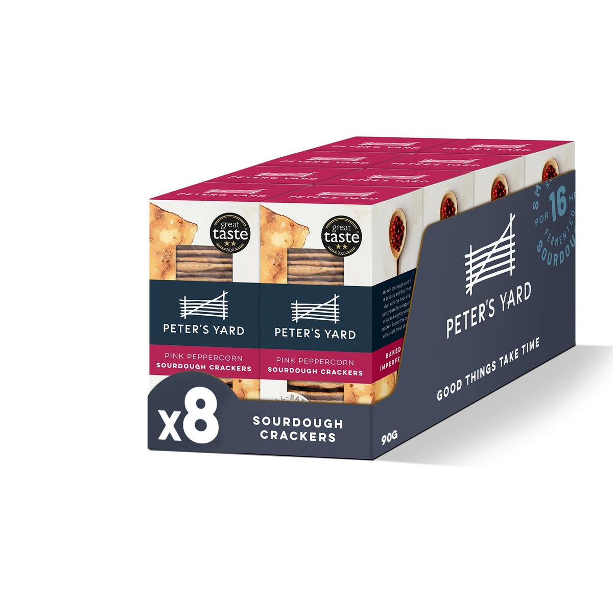 Peter's Yard Sourdough Crispbreads - Pink Peppercorn Multipack | 720g | 8 Packs