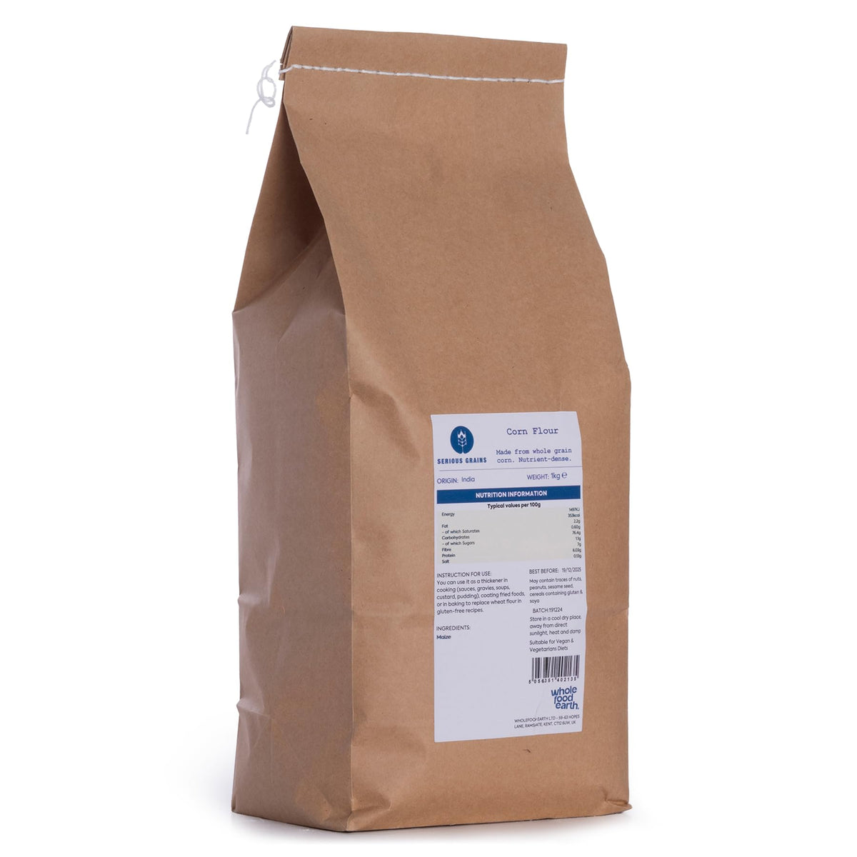 Wholefood Earth Cornflour - 1kg | Finely Milled from Whole Maize | Versatile Kitchen Thickener