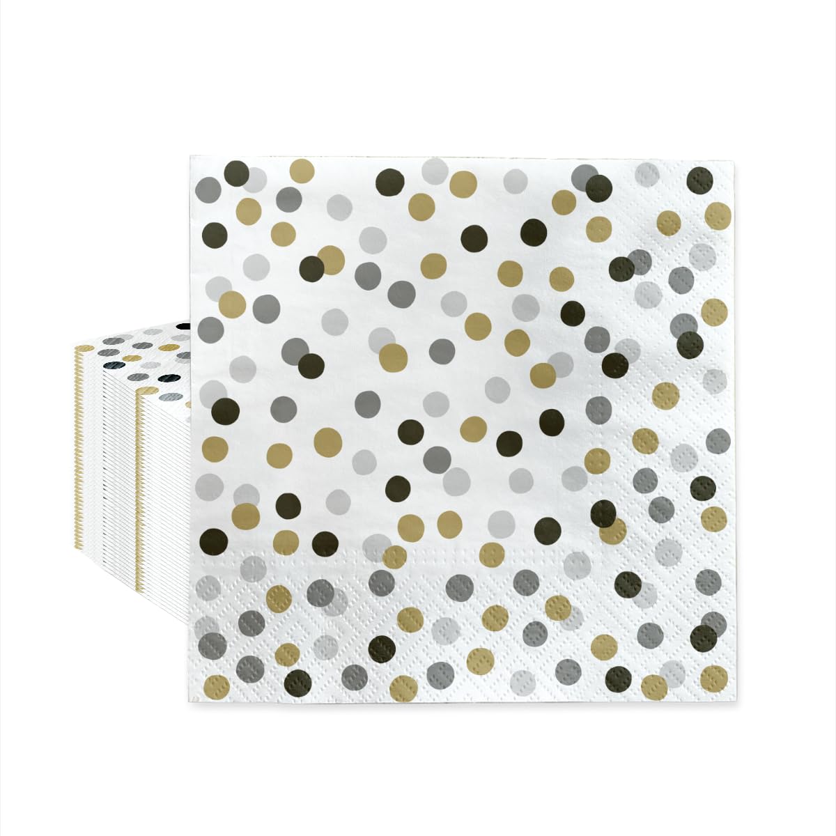 PAW Decor Collection Confetti Dots Gold-Black Napkins - 33 x 33 cm, 20 Pack 1