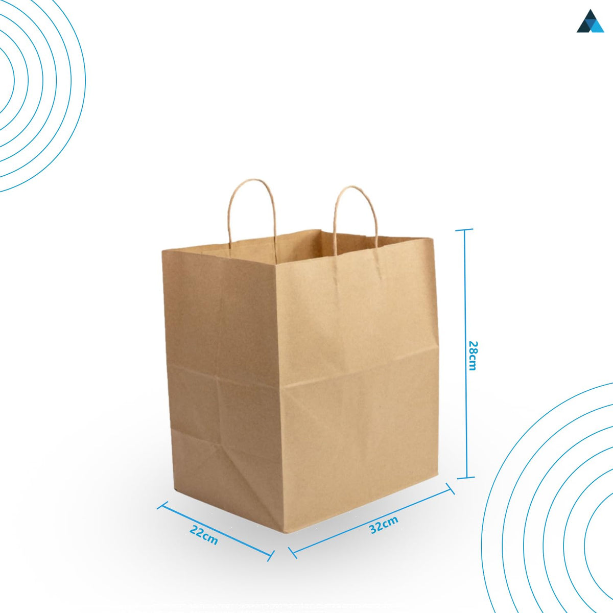 Nationwide Paper Extra Large Brown Paper Carrier Bags - Pack of 40 | 320x220x280mm | Recyclable