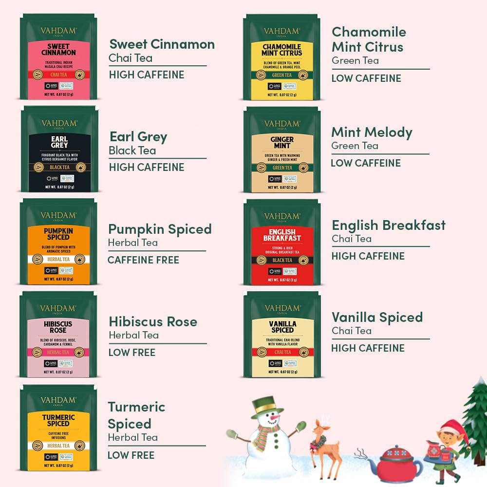 VAHDAM Merry Christmas Tea Gift Set - Limited Edition Holiday Assortment | 9 Tea Bags 6