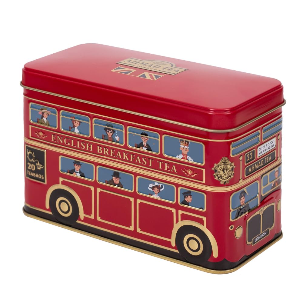 Ahmad Tea English Breakfast Tea - 20 Teabags in London Bus Money Box Caddy 1