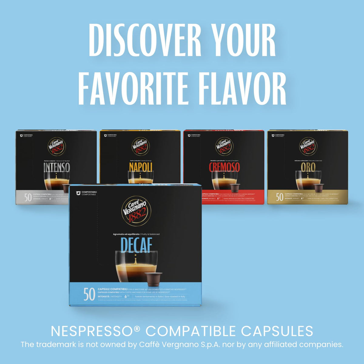 Caffè Vergnano 1882 Decaffeinated Coffee Capsules - Nespresso Compatible, Compostable, 50 Count 2