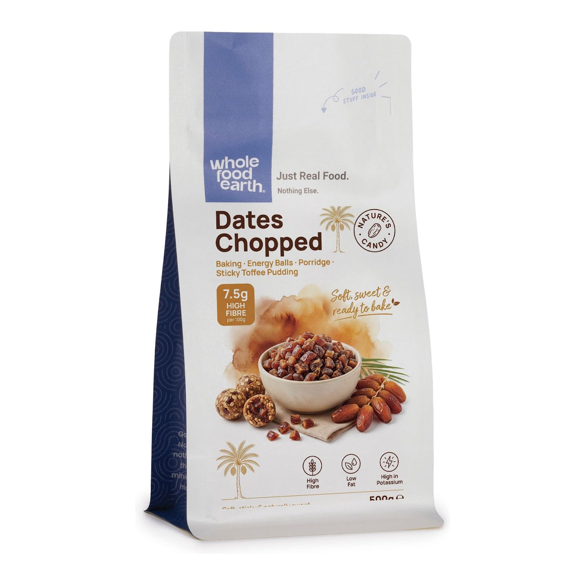 Wholefood Earth Chopped Dates - 500g | Source of Fibre | Non-GMO 2