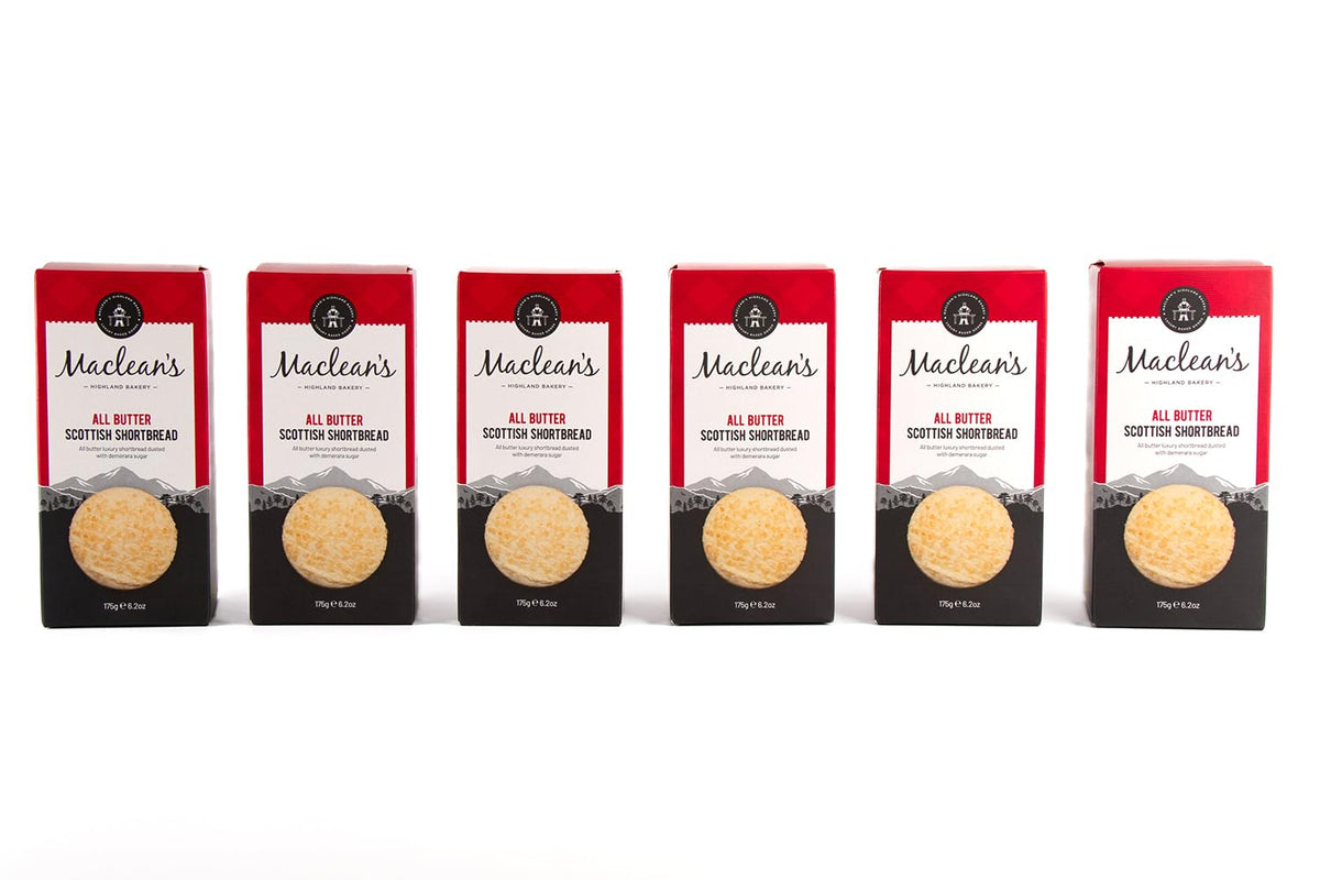 Maclean's Highland Bakery All Butter Scottish Shortbread - 6 x 175g Packs | Suitable for Vegetarians