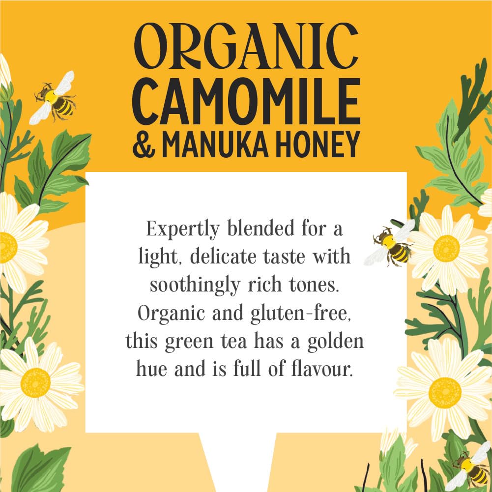 Heath & Heather Organic Camomile with Manuka Honey Herbal Tea - Promotes Relaxation | 20 Teabags | 40g 3