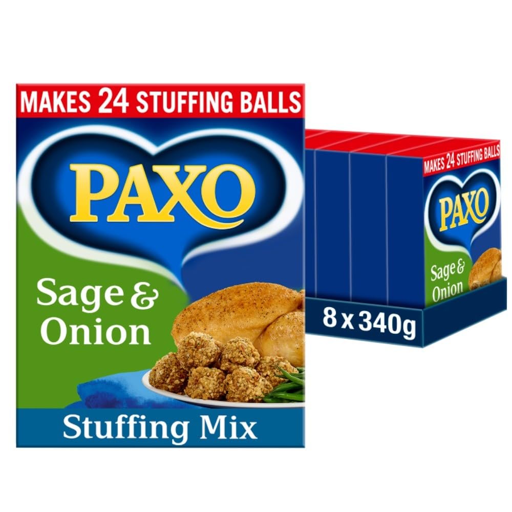 Paxo Sage & Onion Stuffing Mix - 340g Box (Pack of 8)