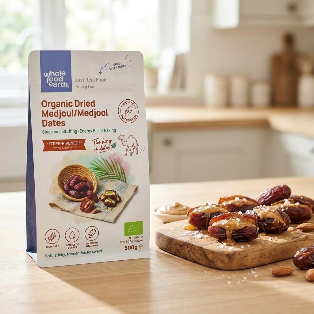 Wholefood Earth Organic Dried Medjoul Dates - 500g | Raw | GMO Free 4