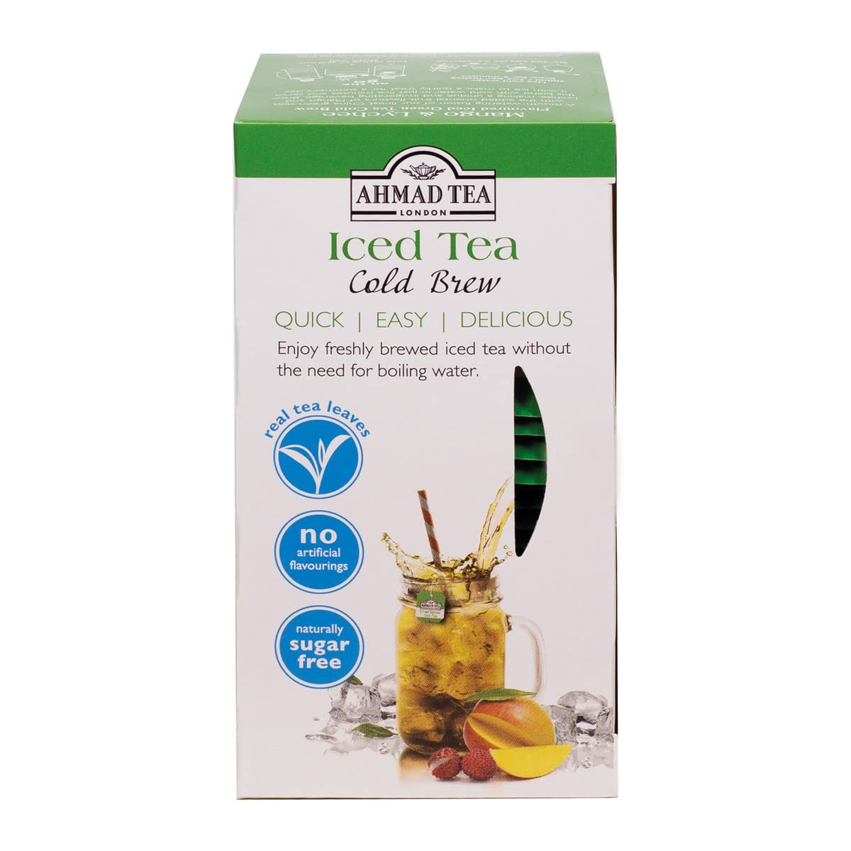Ahmad Tea Mango & Lychee Cold Brew Green Tea - 20 Count Foil Tea Bags | Pack of 5 5