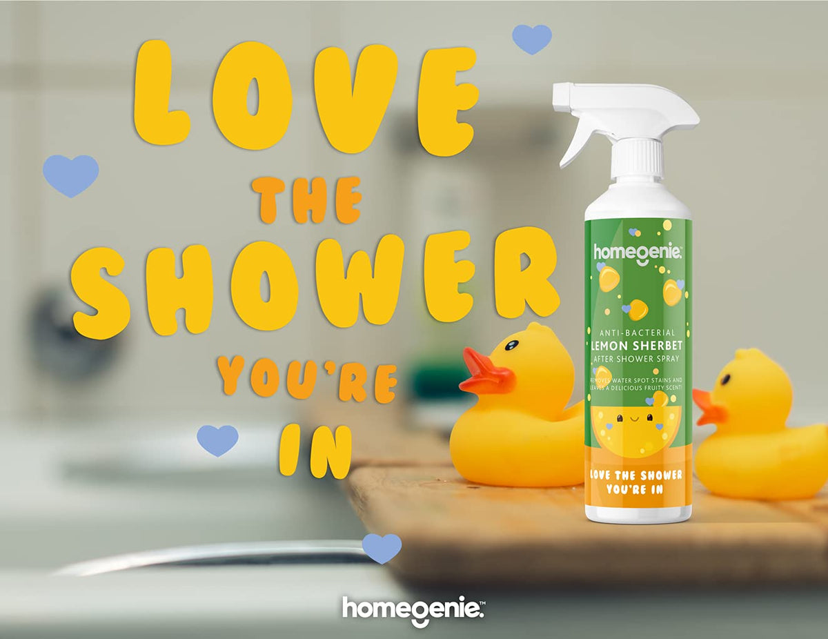 HomeGenie Anti-Bacterial After Shower Cleaner - 500ml Spray | Streak-Free Finish | Lemon Sherbet 3