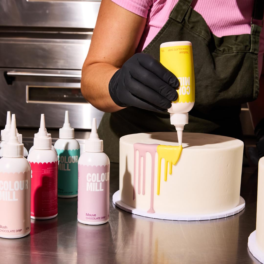 Colour Mill Choco Drip Yellow - Easy-Melt Chocolate Drizzle for Desserts | 125g