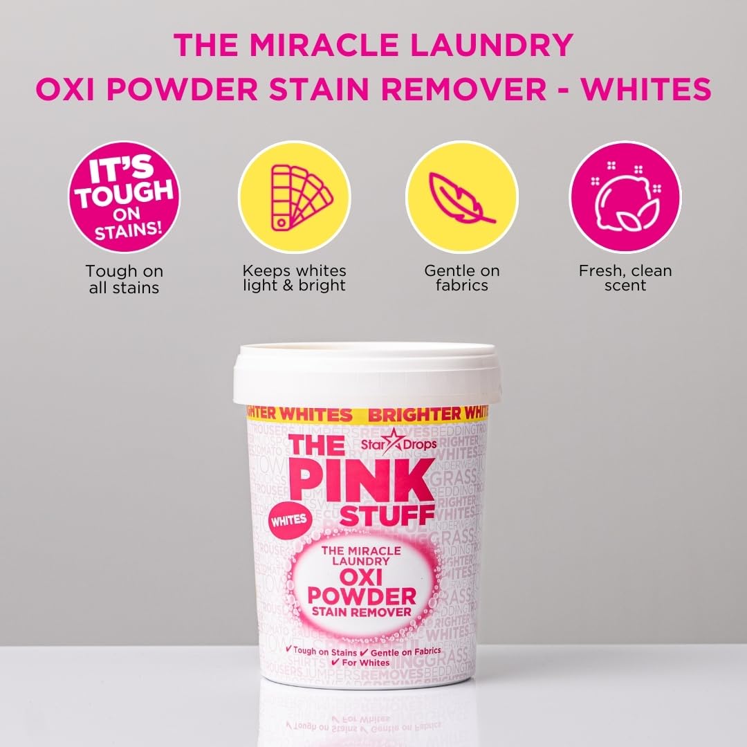 THE PINK STUFF Miracle Laundry Oxi Powder - Stain Removal for Whites | 1kg 4