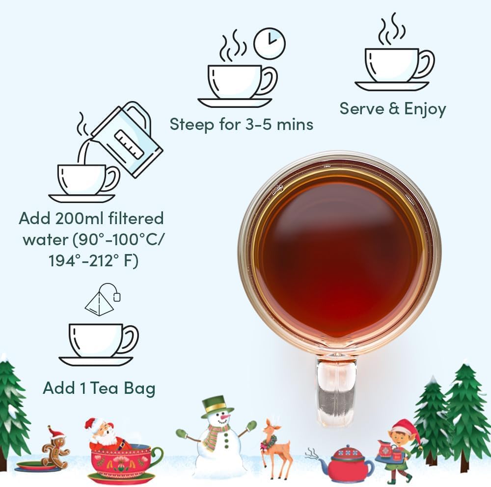 VAHDAM Merry Christmas Tea Gift Set - Limited Edition Holiday Assortment | 9 Tea Bags 7