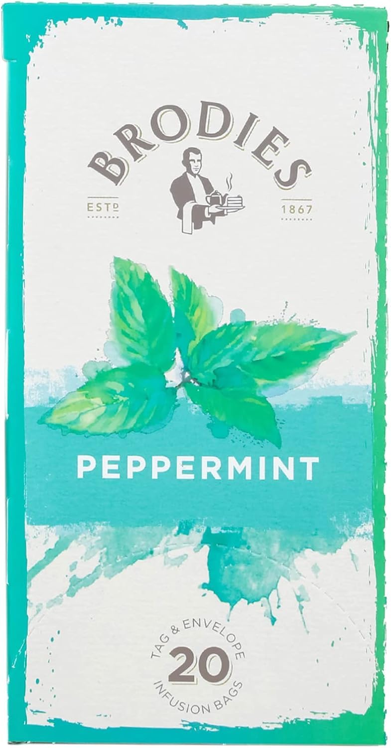 Brodies Peppermint Herbal Tea - Digestive Support | Caffeine Free | 120 Tea Bags (6 x 20 Count) 6