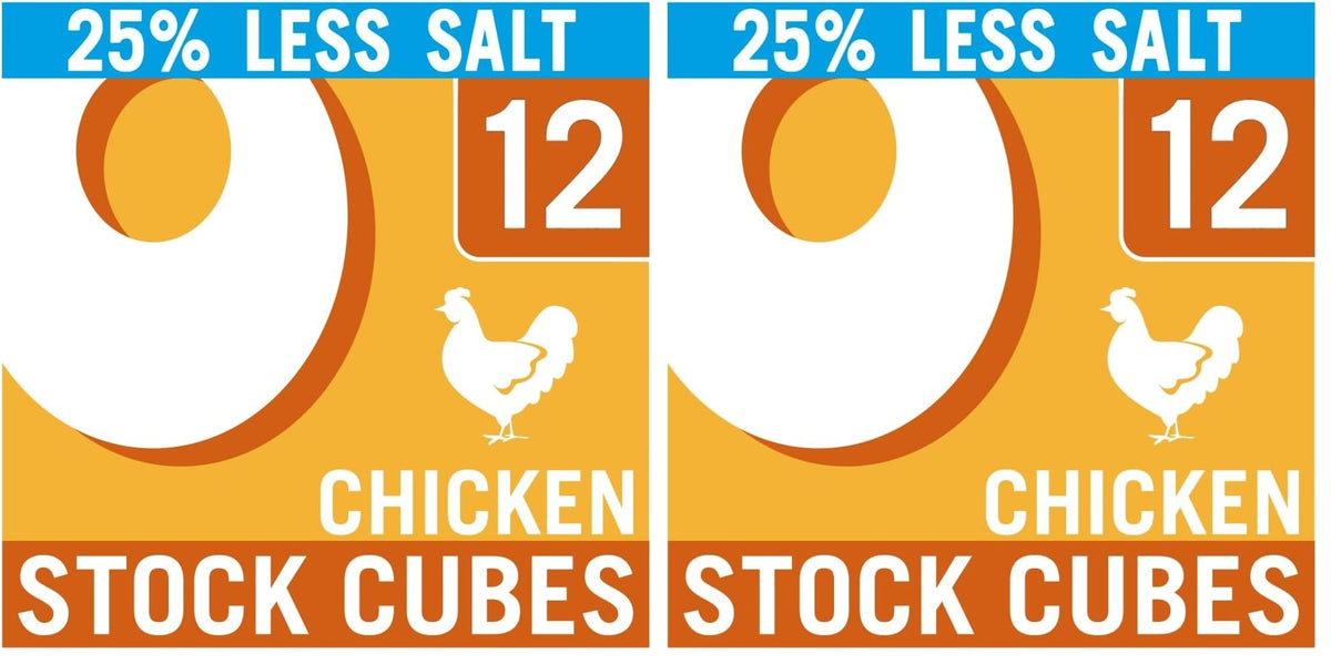 OXO Reduced Salt Chicken Stock Cubes - Pack of 2 (12 Cubes Total)