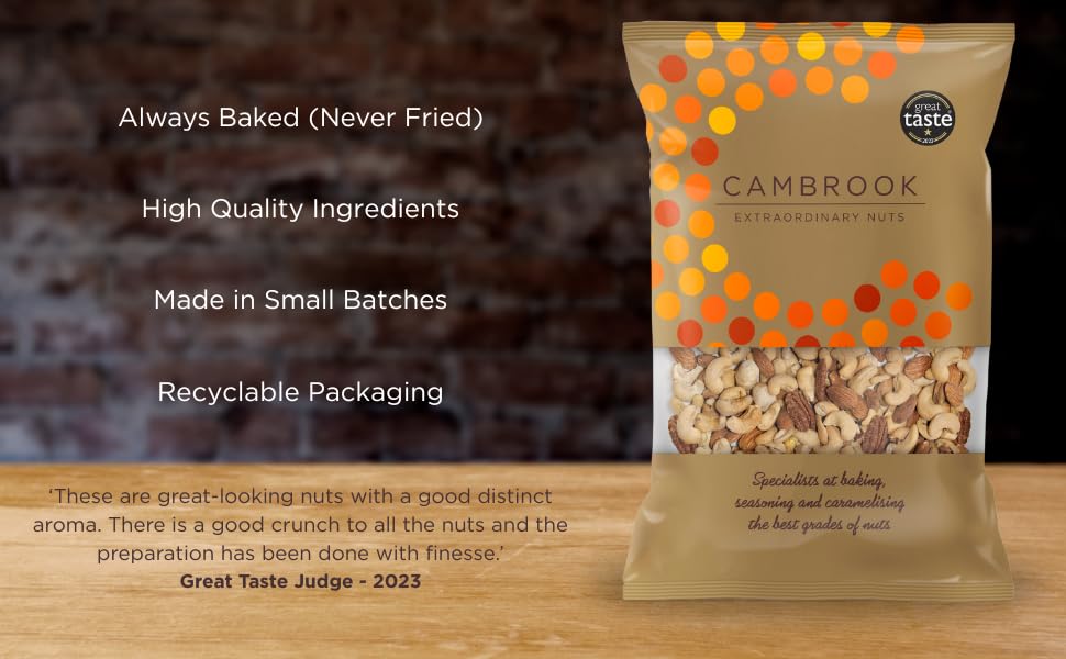 C Cambrook Extraordinary Nuts Salted Mixed Nuts - 1kg Bag | Baked | Gluten-Free