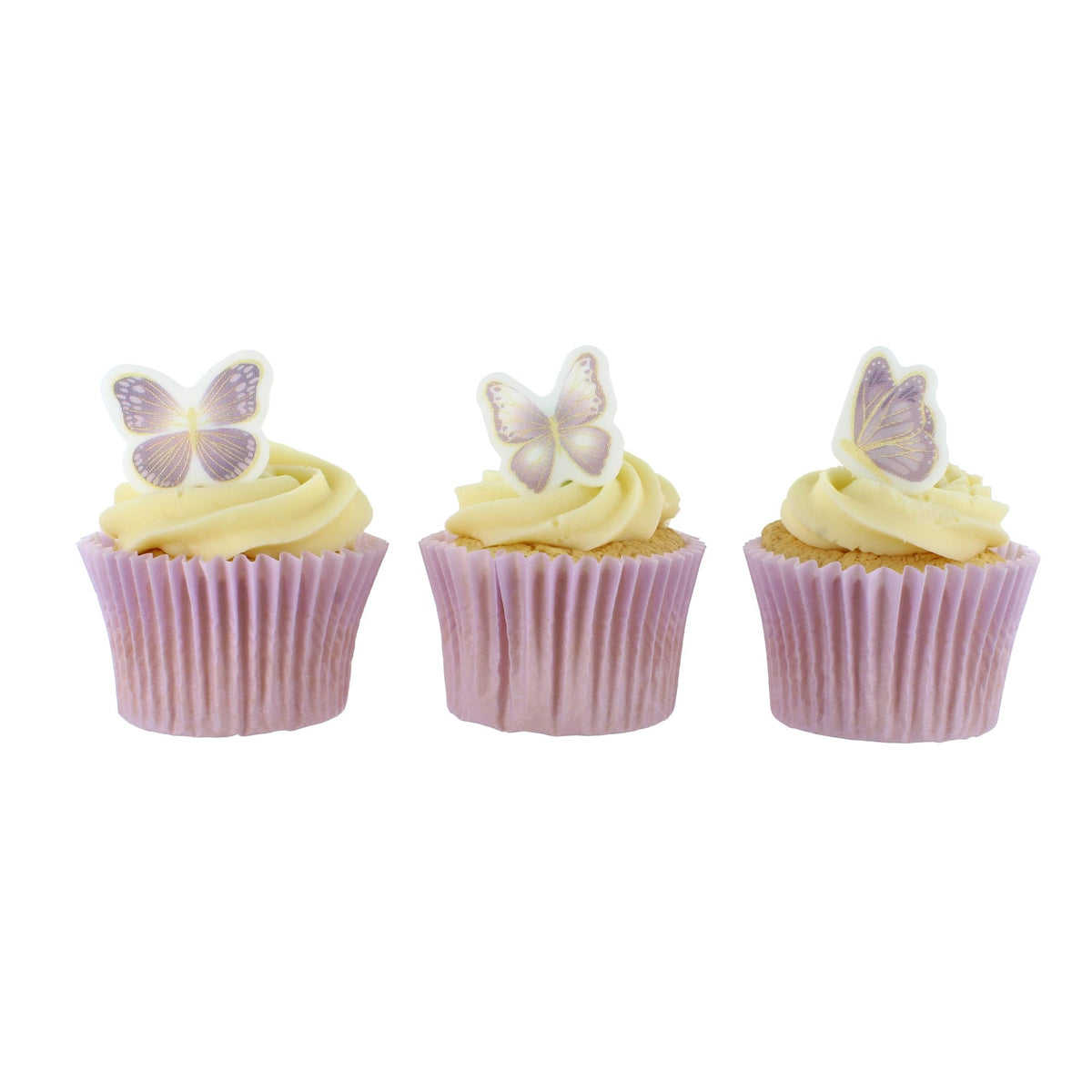 Culpitt Lilac & Gold Butterflies Edible Cupcake Toppers - 32 Count | Fondant Sugar Paste 7