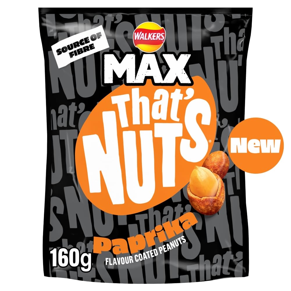 That's Nuts Walkers MAX Paprika Sharing Coated Peanuts - Case of 8 x 160g 3
