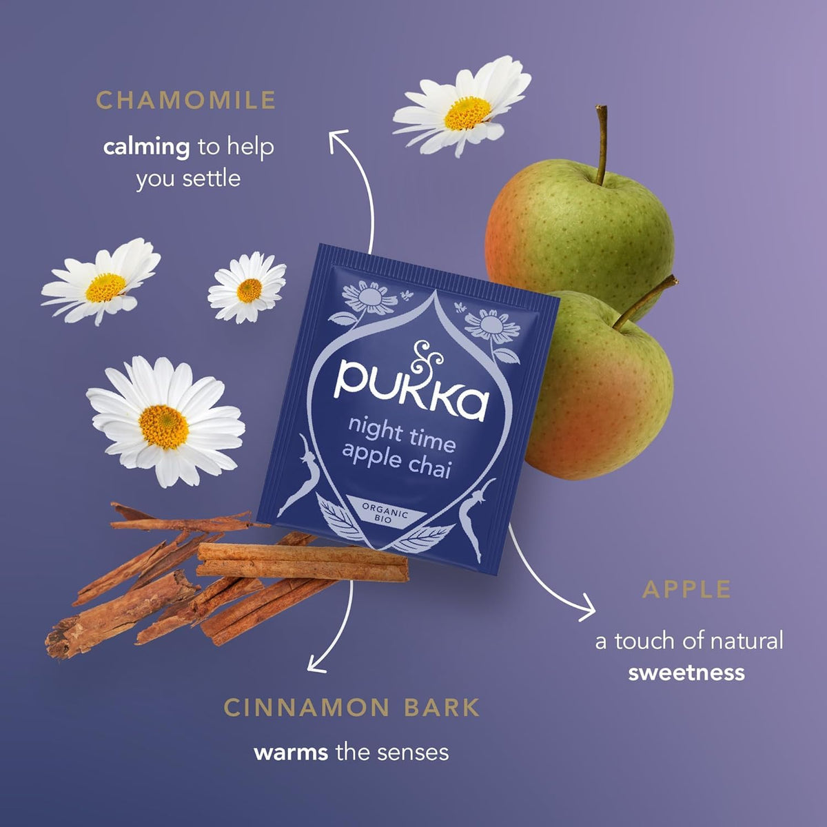 Pukka Herbs Night Time Apple Chai Organic Herbal Sleep Tea - Promotes Relaxation, Supports Sleep 4