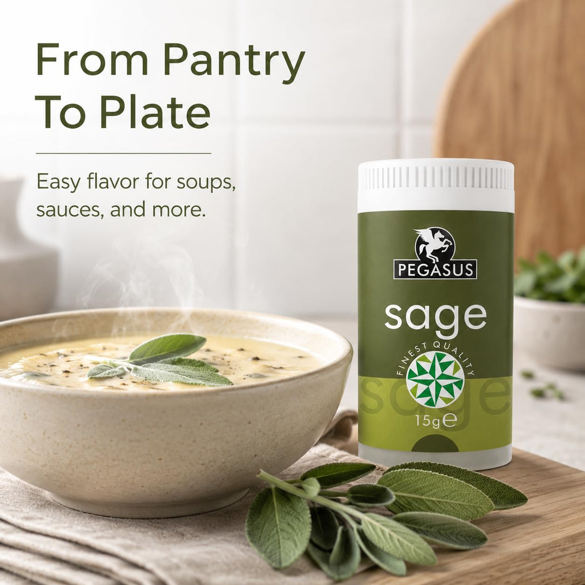 Pegasus Dried Sage Leaf - Earthy Herbal Flavour for Stuffing & Roasts | 15g 6
