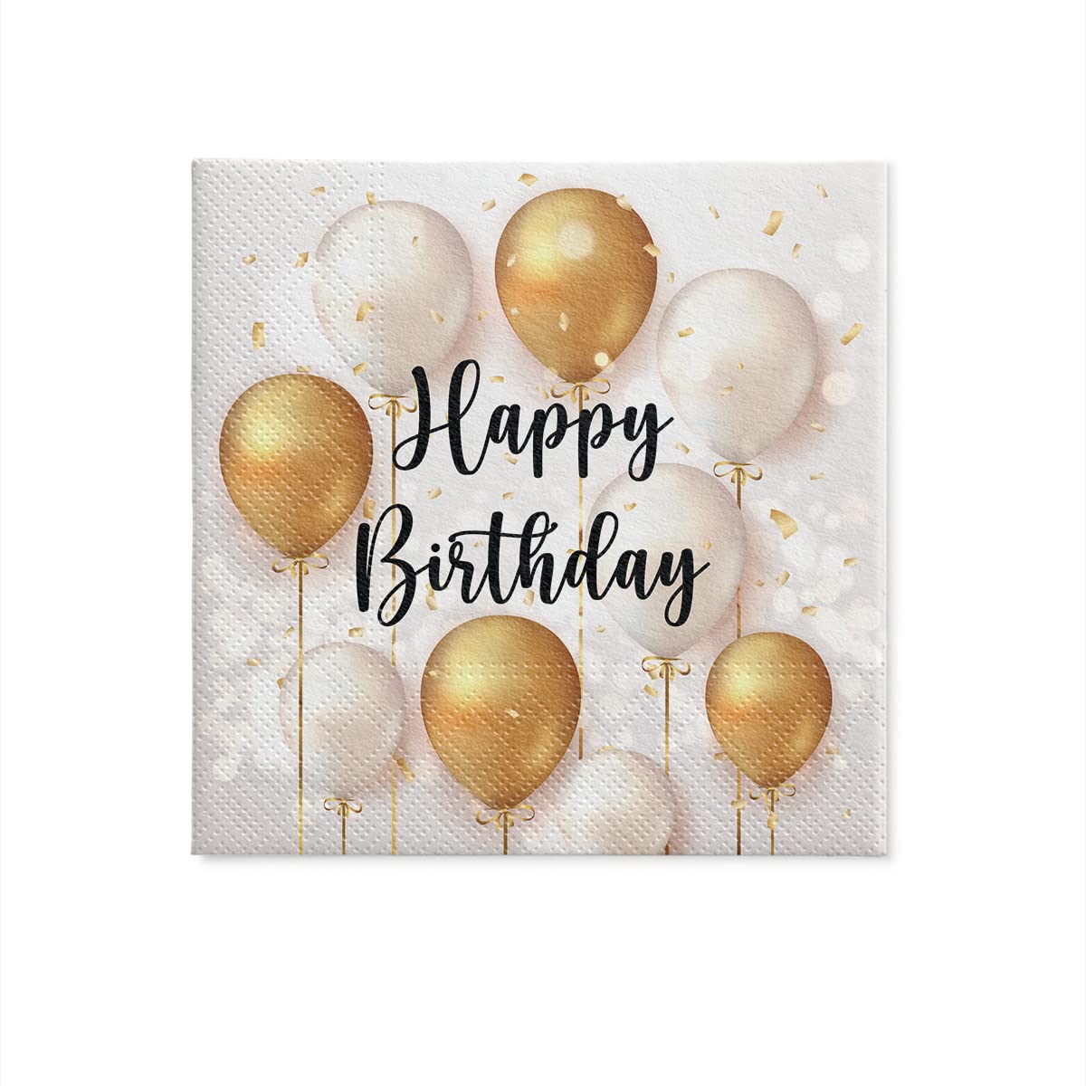 PAW Decor Collection Birthday Gold Celebration Napkins - 33 x 33 cm, 20 Pack 3