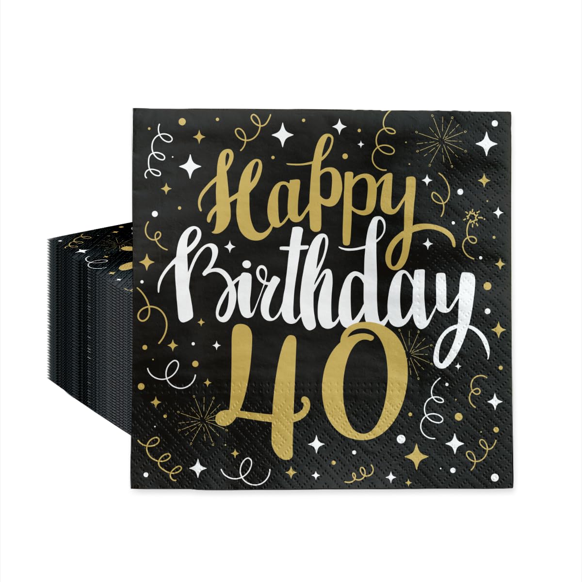 PAW Paper Napkins - Gold Birthday 40 | 33 x 33 cm | 20 Pack