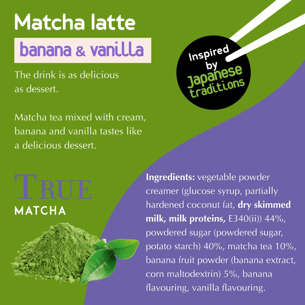 TET Matcha Latte Banana & Vanilla Powder - 100g Pack of 2 5