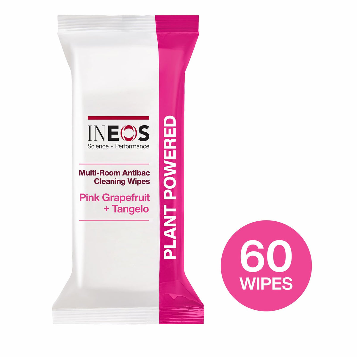 Ineos Disinfectant Wipes - Kills 99.9% of Bacteria & Viruses | Pink Grapefruit & Tangelo Scent | 60 Count 2