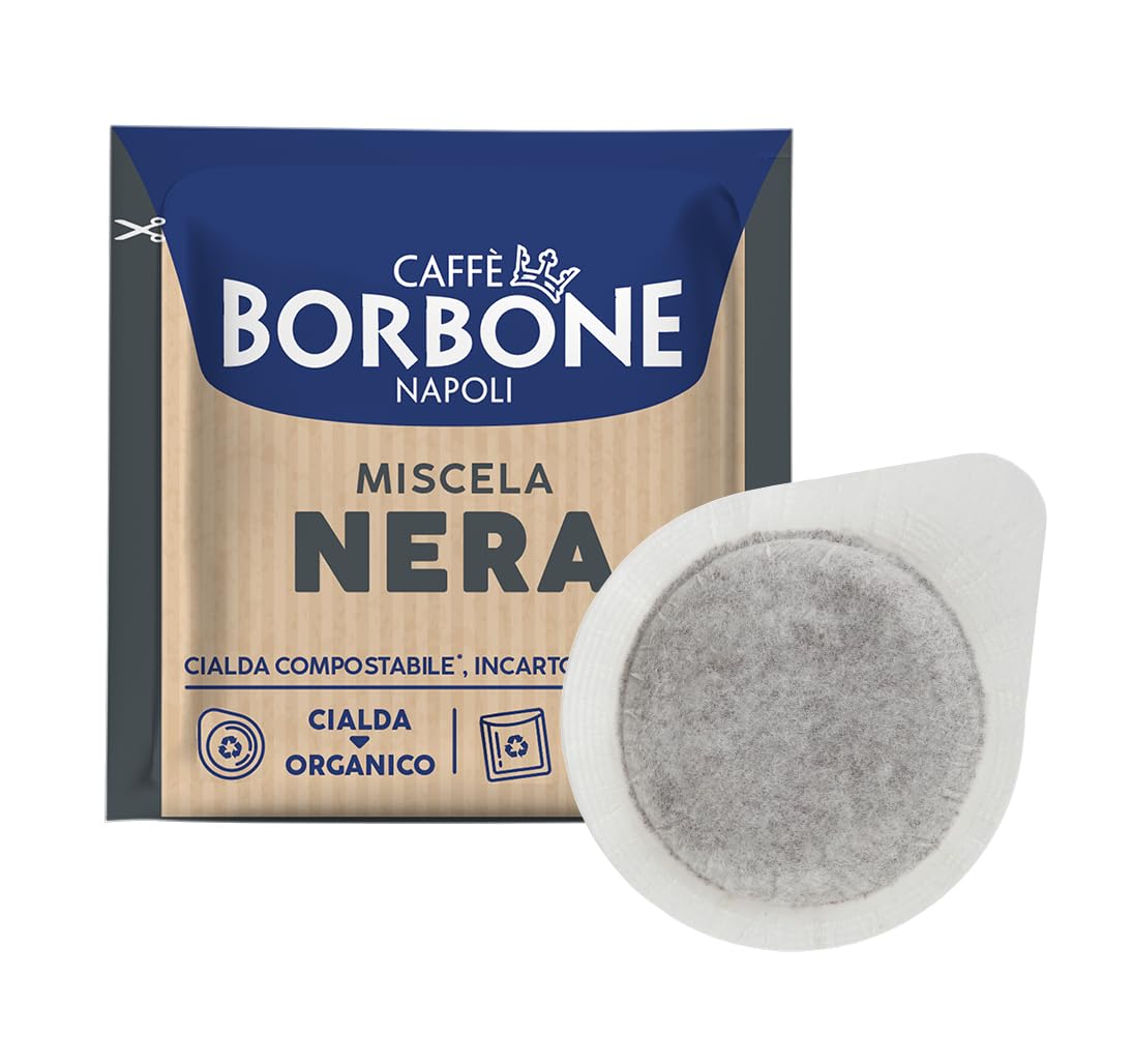 Caffè Borbone Black Blend Compostable Espresso Pods - 100 Count | ESE System Compatible | Intense Flavor