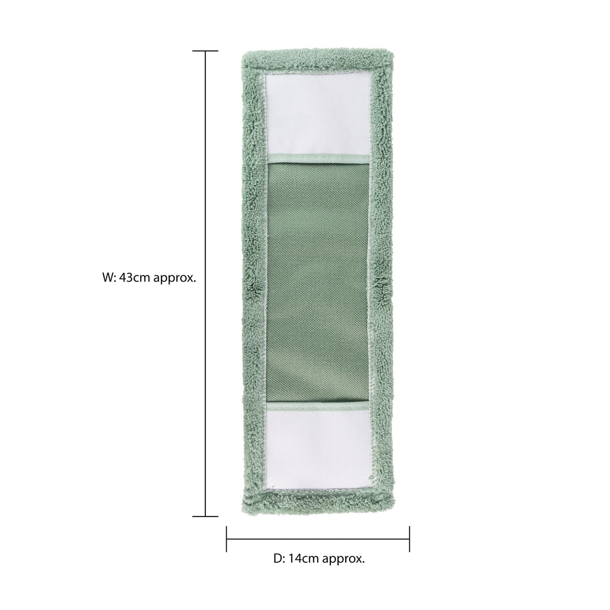 JVL Microfibre Mop Replacement Pads - Machine Washable, Reusable Refills | Pack of 5 | Green 9