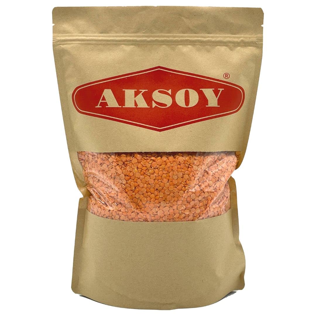 AKSOY Red Split Lentils - 1.25kg Bag | Suitable for Vegans & Vegetarians | Turkish Origin 1