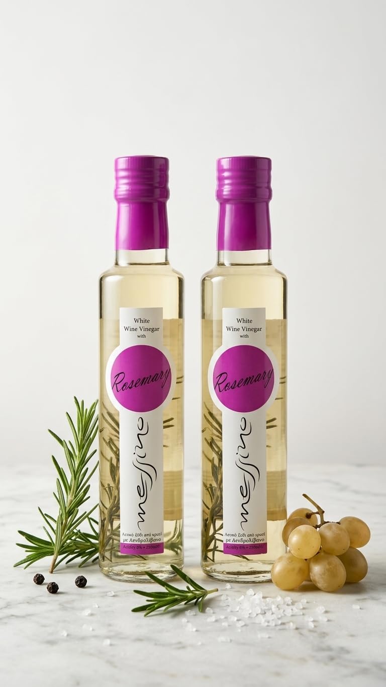 Messino Greek White Wine Vinegar with Rosemary - 2 x 250ml Bottles 9