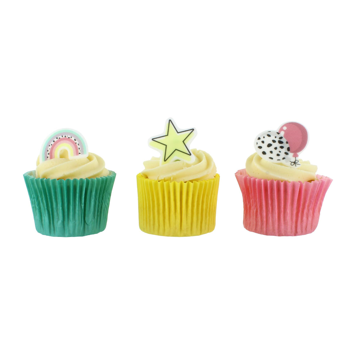Culpitt Rainbow & Balloon Edible Cupcake Toppers - 32 Pack 8