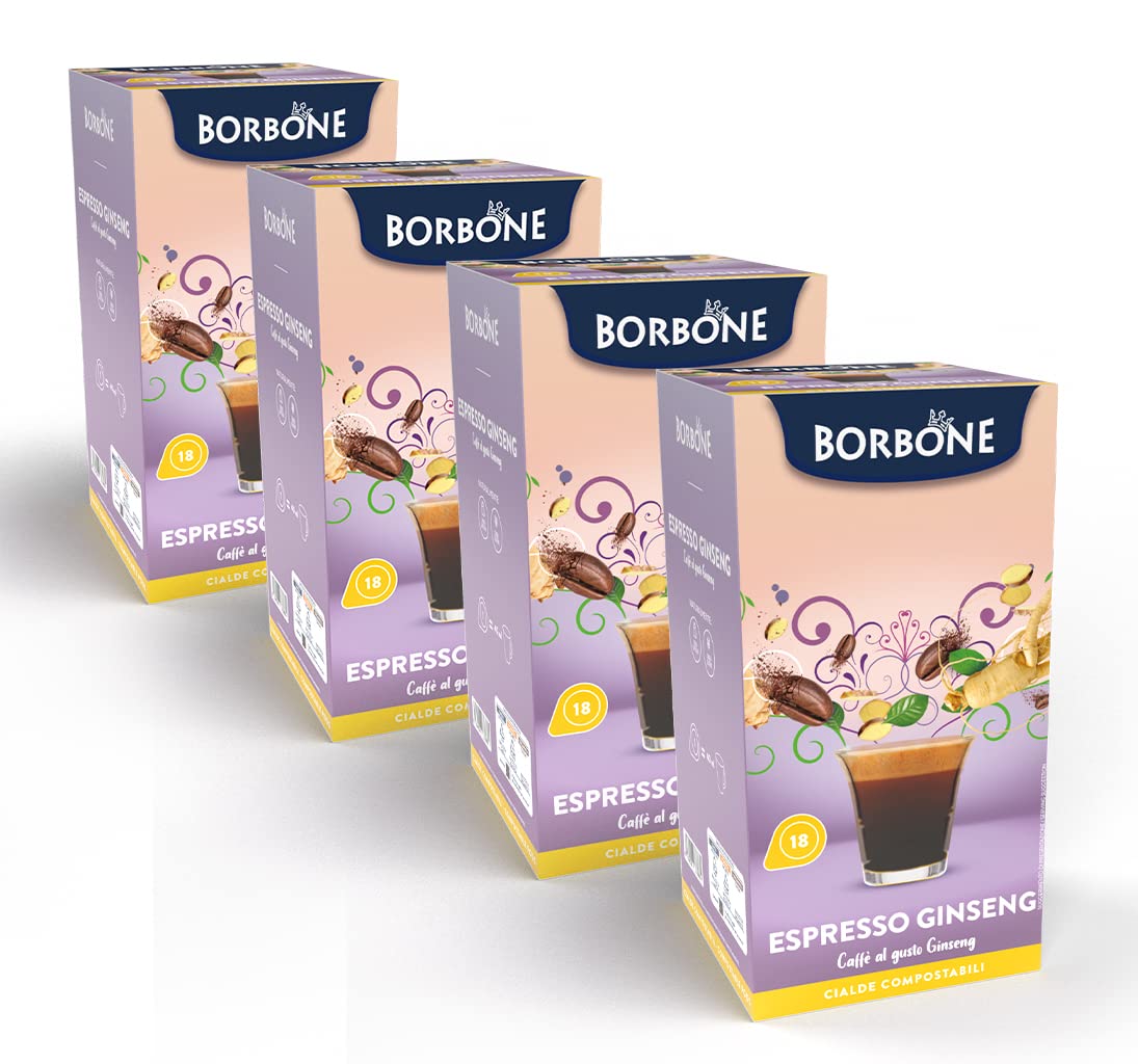 Caffè Borbone Espresso Ginseng - 72 Pods | Compatible with ESE Systems | Italian Coffee Blend