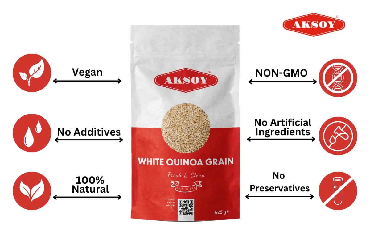 AKSOY White Quinoa - Nutrient-Rich Superfood | 625g | Ready to Cook 4