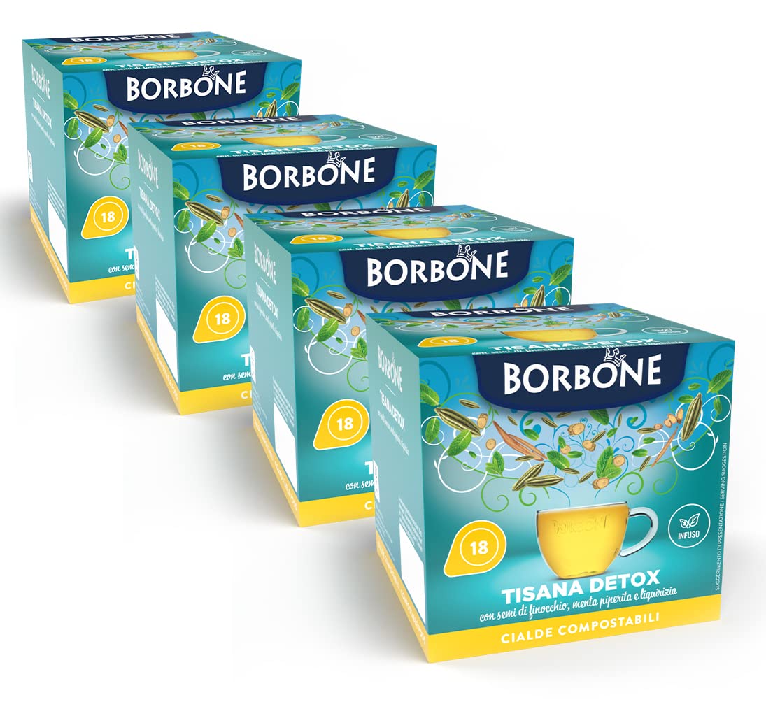 Caffè Borbone Detox Infusion - 72 ESE Pods | Fennel, Mint, Licorice, Rhubarb