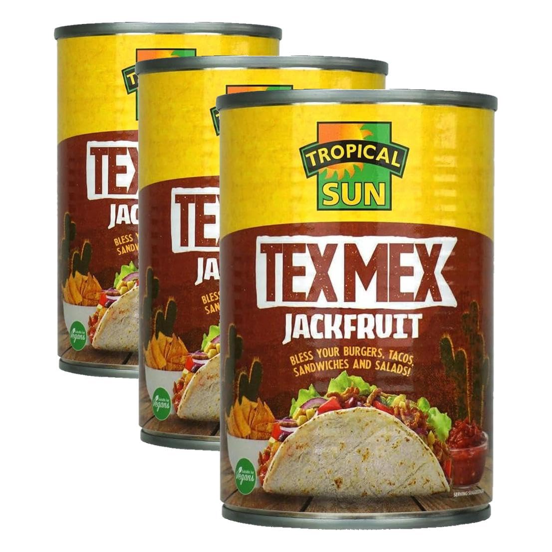 Tropical Sun Tex Mex Jackfruit - Ready-to-Eat Vegan Filling | 400g (Pack of 3)