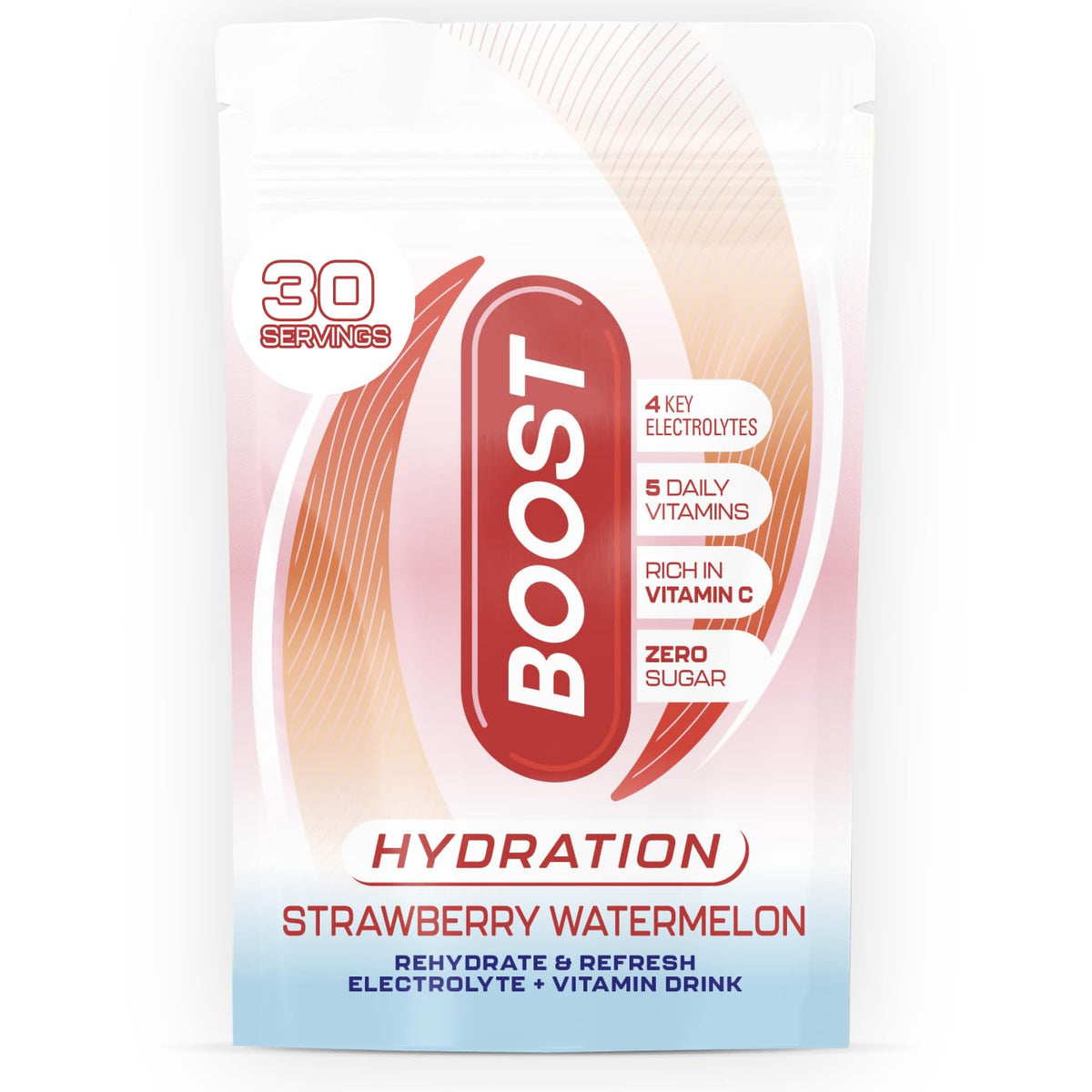 Boost Hydration Powder Strawberry Watermelon - Zero Sugar Electrolytes | 30 Servings 1