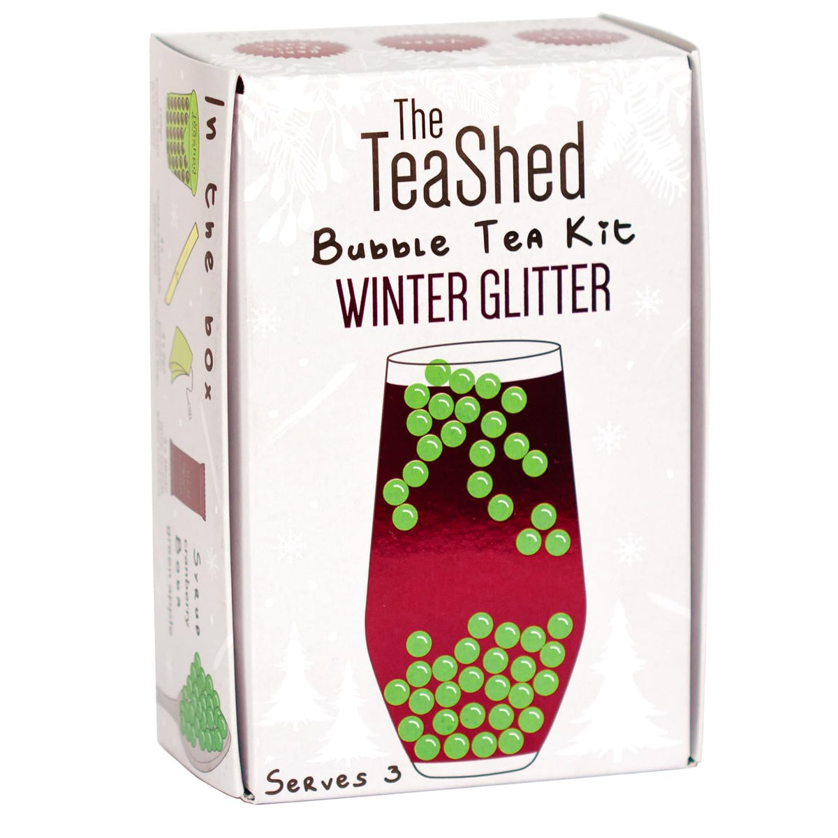 The TeaShed Winter Glitter Cranberry & Apple Bubble Tea Kit - 3 Servings 2