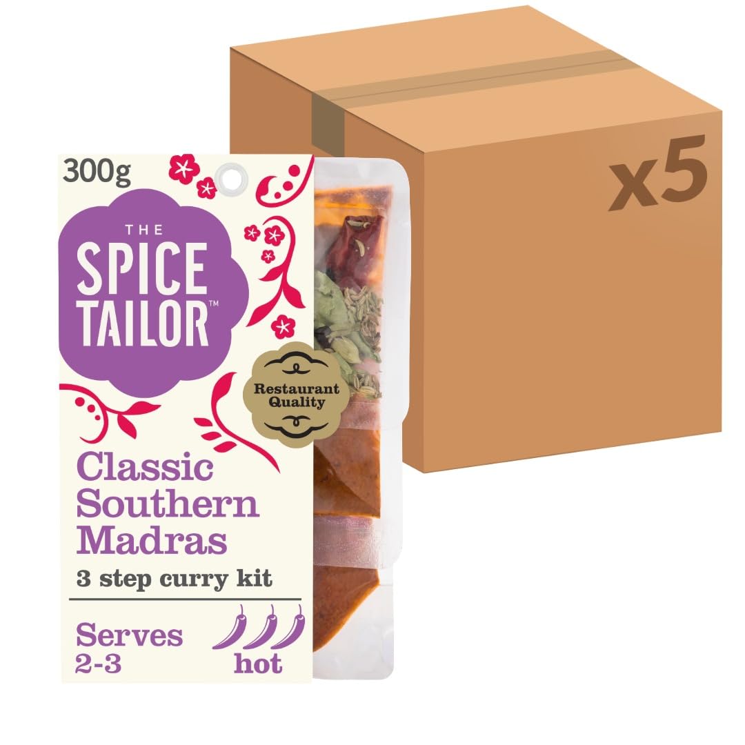 The Spice Tailor Southern Madras Curry Sauce Meal Kit - 10 Minute Meal | Pack of 5 | 1500g