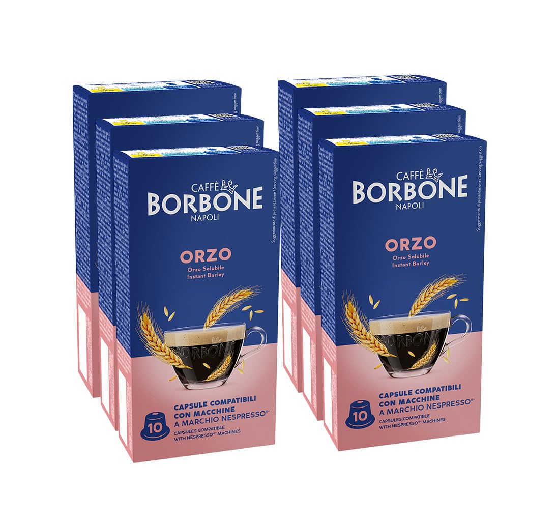 Caffè Borbone Soluble Barley Capsules - 60 Count | Lactose-Free | Nespresso Compatible