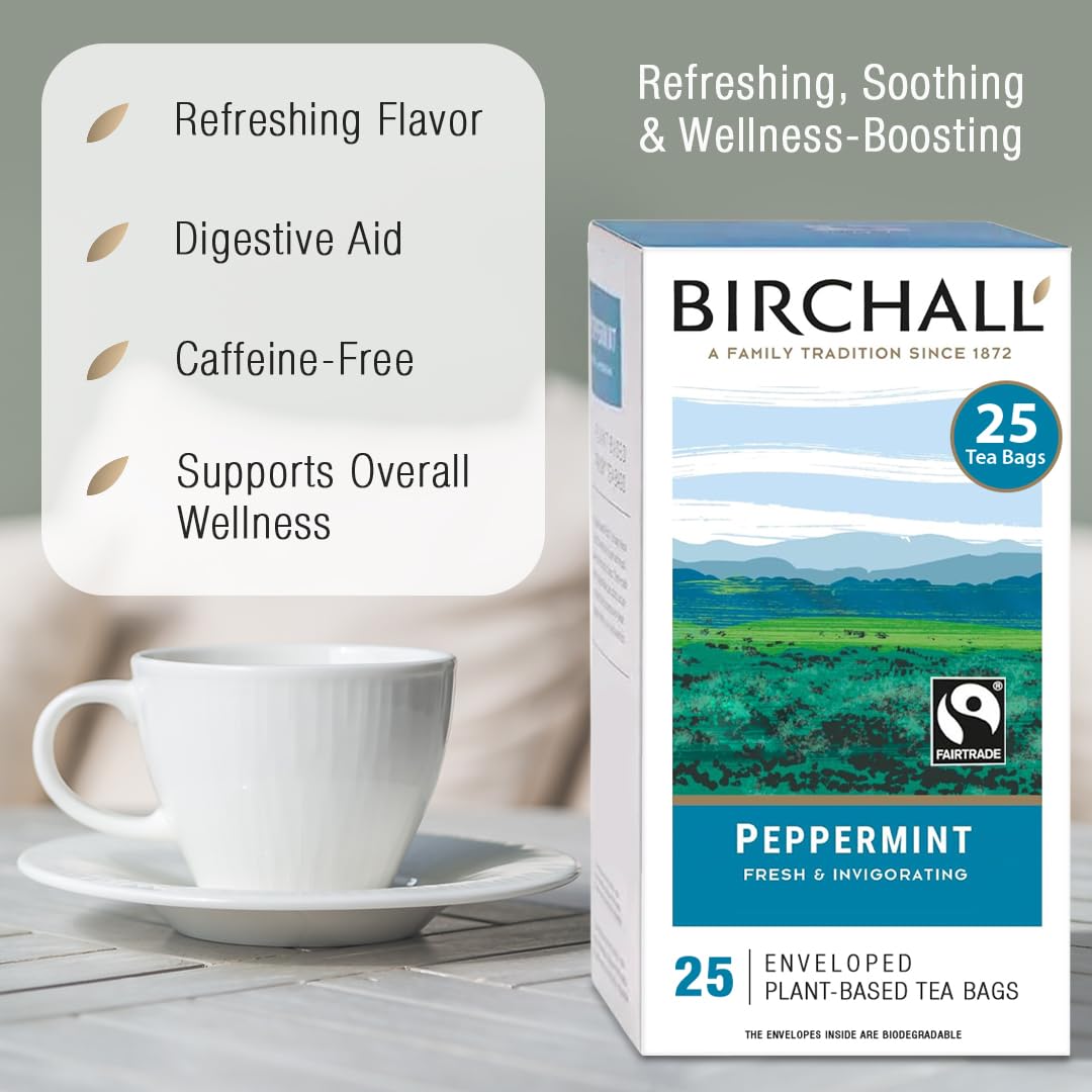 Birchall Peppermint Tea - Caffeine Free Herbal Tea, Supports Digestion | 25 Tea Bags (Pack of 2) 3