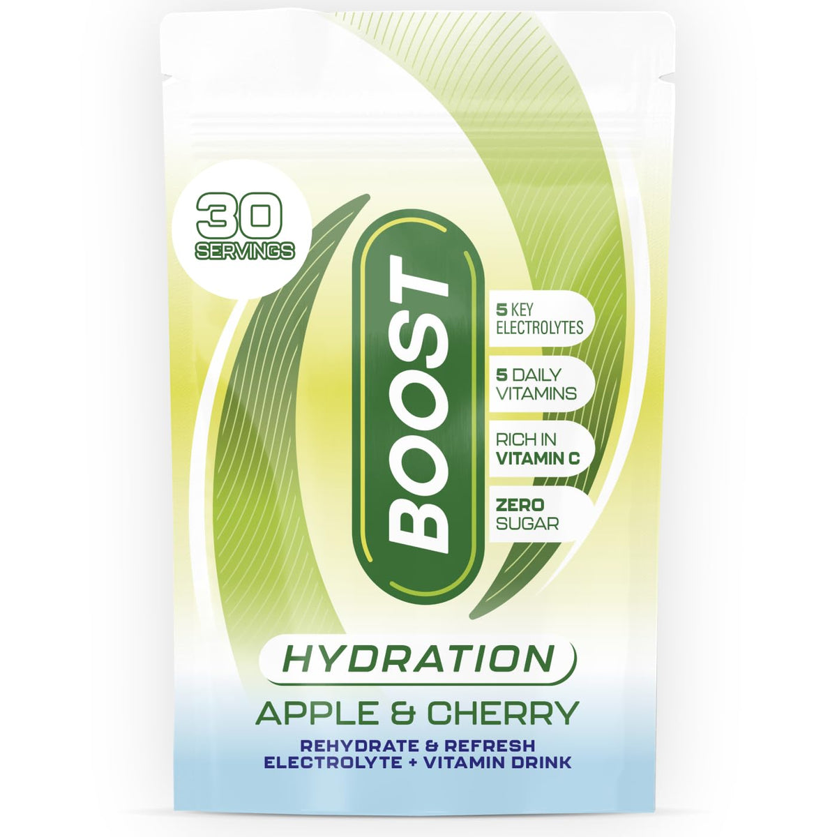 Boost Hydration Powder - Apple Cherry, Zero Sugar Electrolytes | 30 Servings