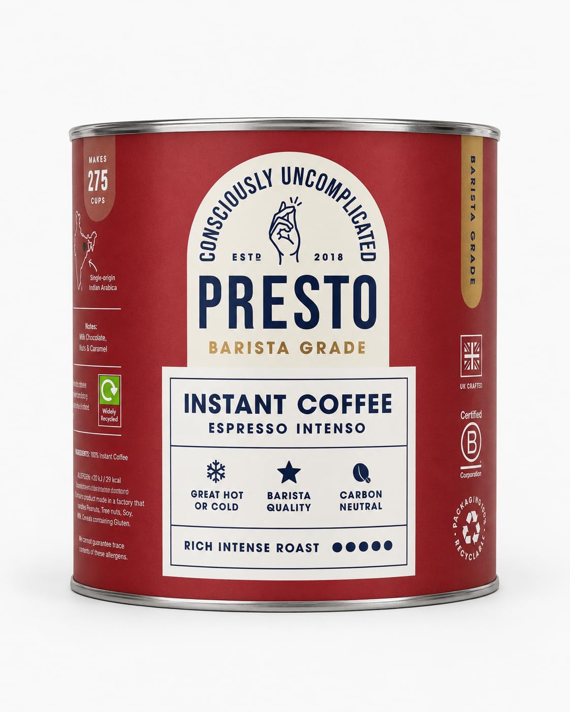 Presto Intenso Instant Coffee - 500g Freeze Dried Robusta | Dark Chocolate & Treacle Notes