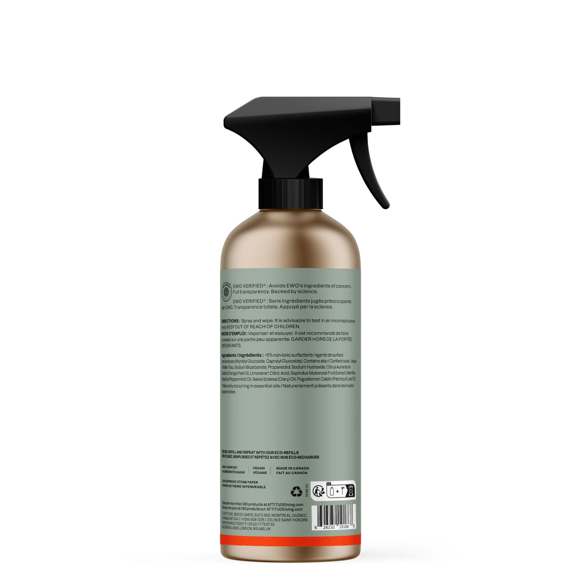 ATTITUDE All-Purpose Cleaner - Orange & Sage Scent, Plant & Mineral-Based, EWG Verified, 473 ml 7