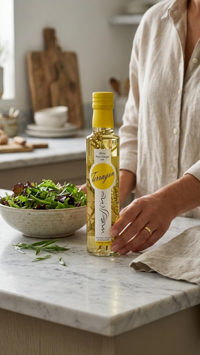 Messino Greek White Wine Vinegar with Tarragon - 2 x 250ml Bottles | Aromatic Herbal Flavour | Made in Greece 4